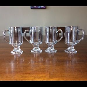 4 Glass Coffee Mugs